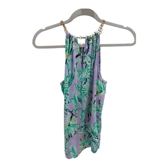 🌴 LILLY PULITZER Bowen Halter • Soleil Pink Palm Paradise • XS - Picture 2 of 2